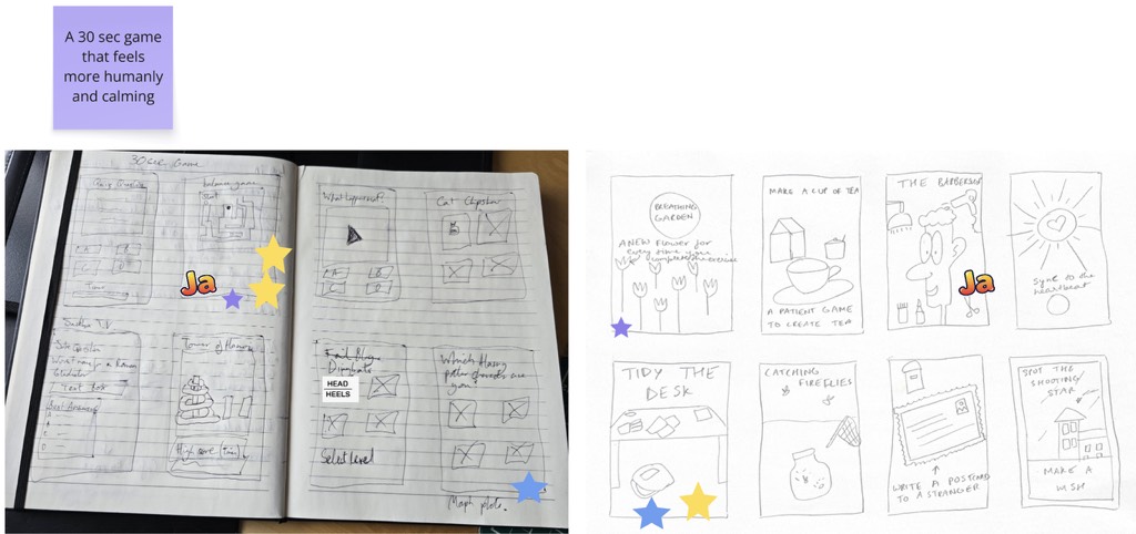 Crazy 8 sketch board for performance anxiety and panic