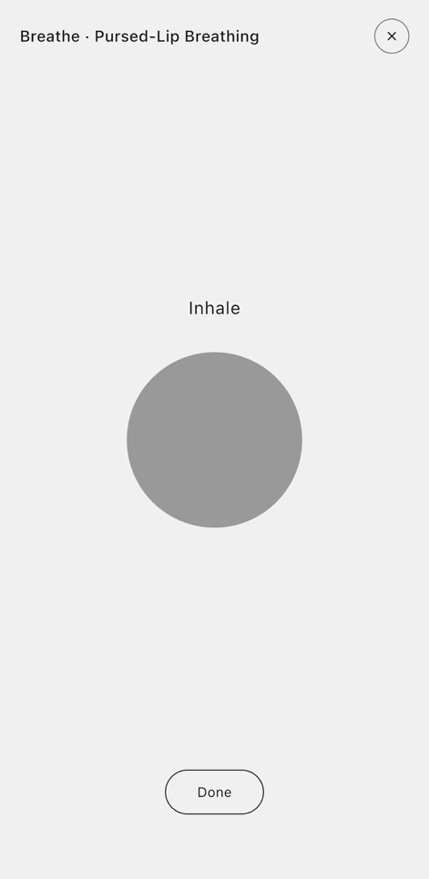 Low-Fi breathing exercise screen